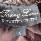 Switch Terry Lewis Brown Leather Midi Skirt Diamond Suede Patchwork Hem Womens 6 77025 2 image