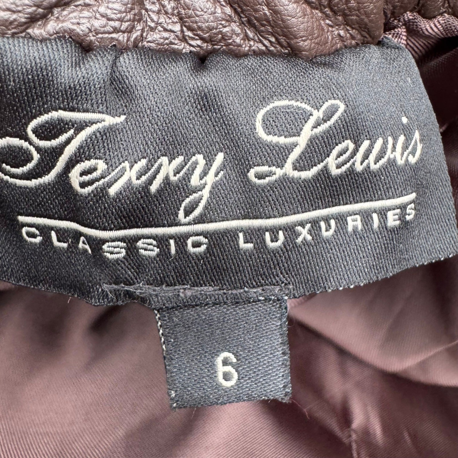 Terry Lewis Brown Leather Midi Skirt Diamond Suede Patchwork Hem Womens 6 77025