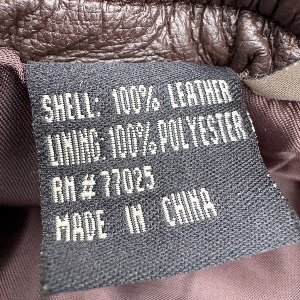 Terry Lewis Brown Leather Midi Skirt Diamond Suede Patchwork Hem Womens 6 77025