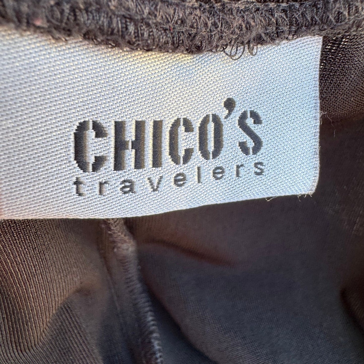 Chicos Travelers Minimalist Black Slinky Knit Wide Leg Pants High Rise Size 1
