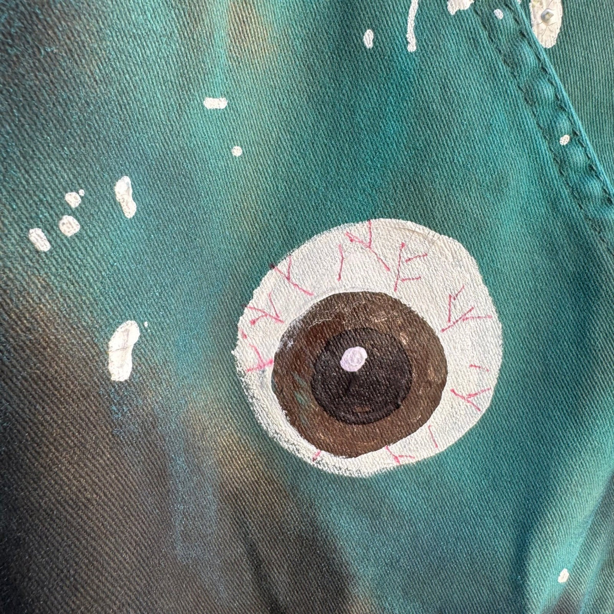 Wrangler Custom Hand Painted Eyeball Cargo Pants Art Surrealism Streetwear 32x29