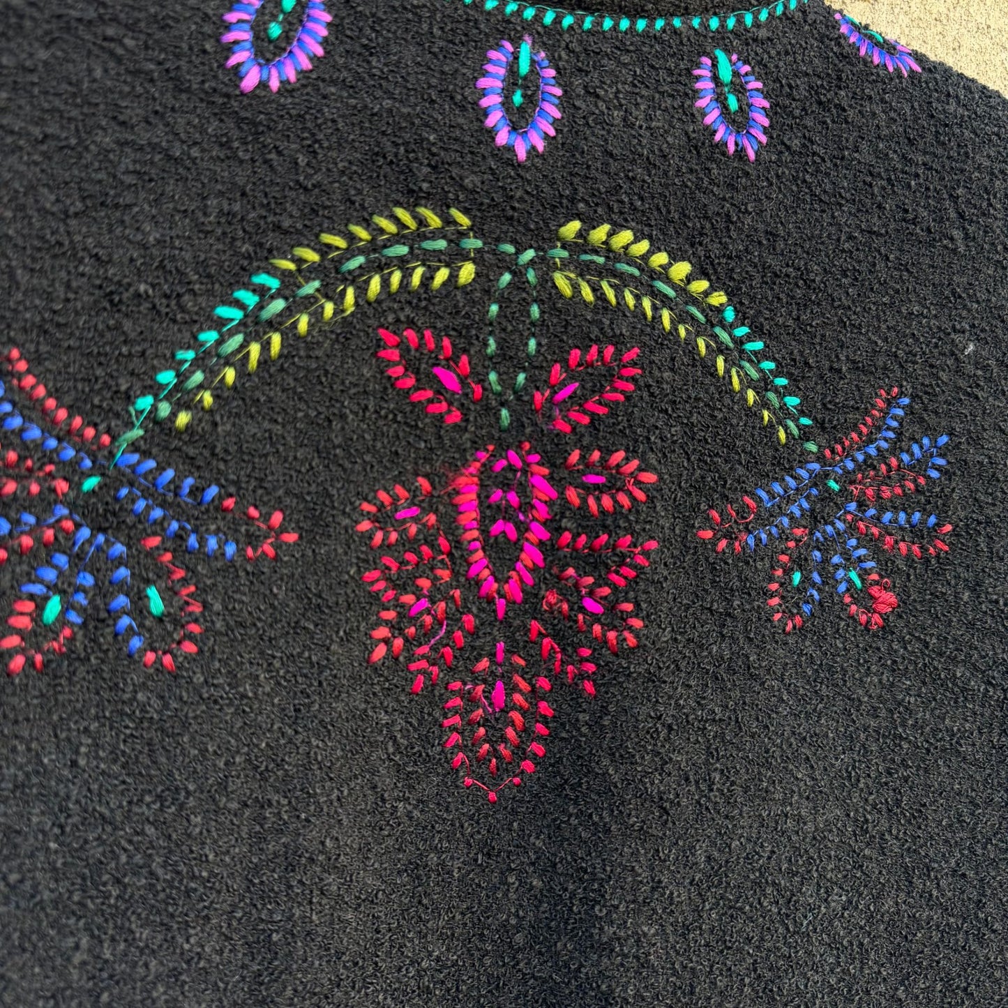 Linea By Louis Dell'Olio Black Embroidered Cardigan Jacket S Wool Blend New Tags