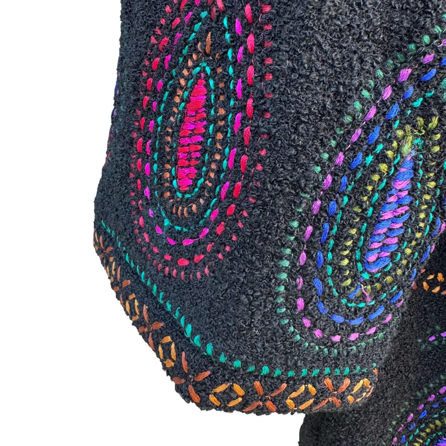 Linea By Louis Dell'Olio Black Embroidered Cardigan Jacket S Wool Blend New Tags