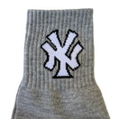 Switch New York Yankees Grey Athletic Crew Socks Interlocking Logo Sports Graphic NEW 3 image