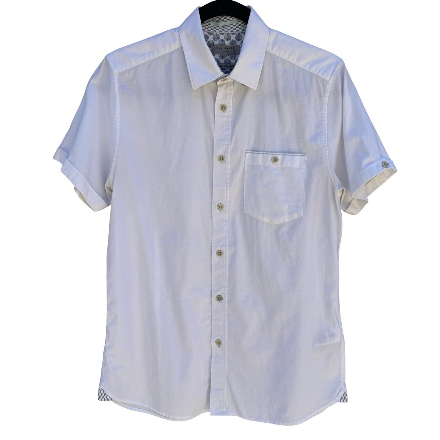 Ted Baker London Mens S Wallabi White Button Down Shirt Minimalist Preppy Summer