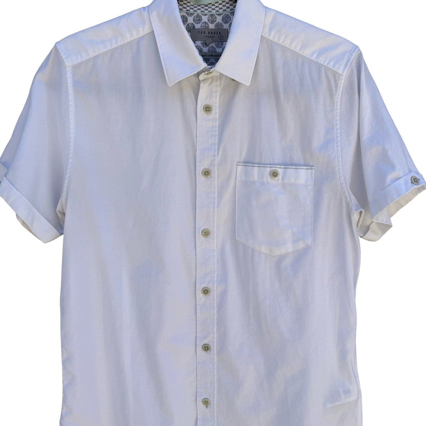 Ted Baker London Mens S Wallabi White Button Down Shirt Minimalist Preppy Summer