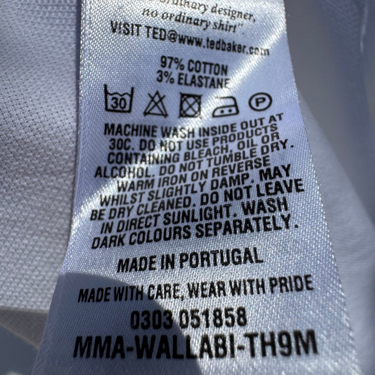 Ted Baker London Mens S Wallabi White Button Down Shirt Minimalist Preppy Summer