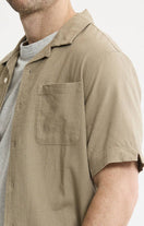 Switch Linen Blend Short Sleeve Camp Shirt: STONE / XL 3 image