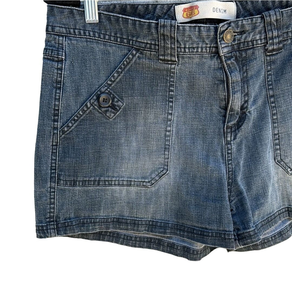 Route 66 Vintage Women's Denim Casual Comfortable Stretchy Cotton Blend Shorts