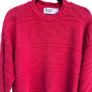 Switch Private Club Vintage Mens Red Crew Neck Preppy Geometric Knit Grandpa Sweater L 2 image