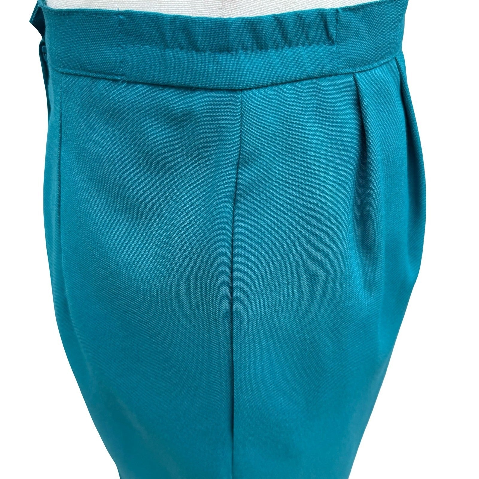 Morgan Miller Vintage 90s Teal Asymmetrical Peplum Blazer Skirt Power Suit Set 4