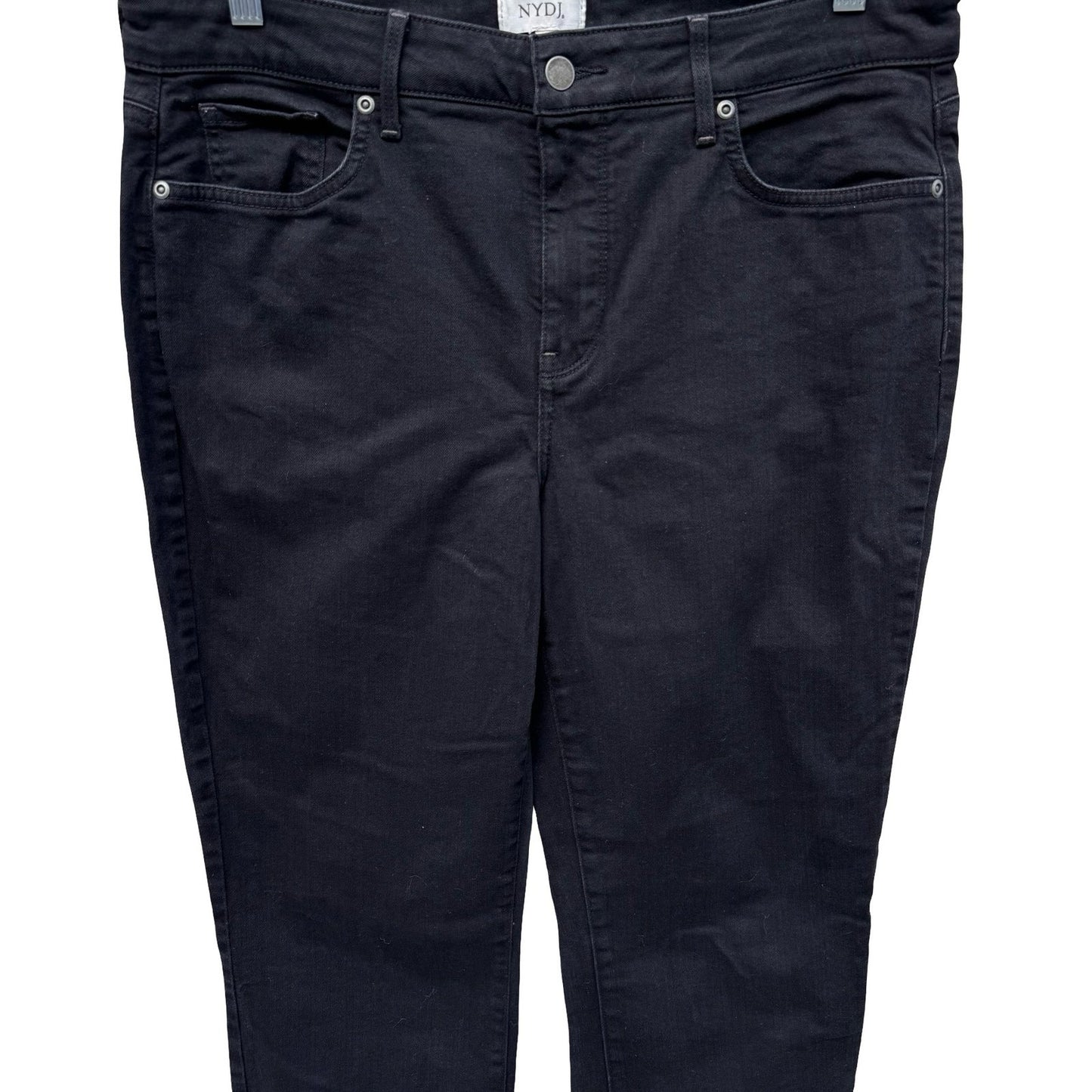 NYDJ Womens 12 Black Straight Leg Denim Jeans Lift Tuck Technology Stretch Comfy