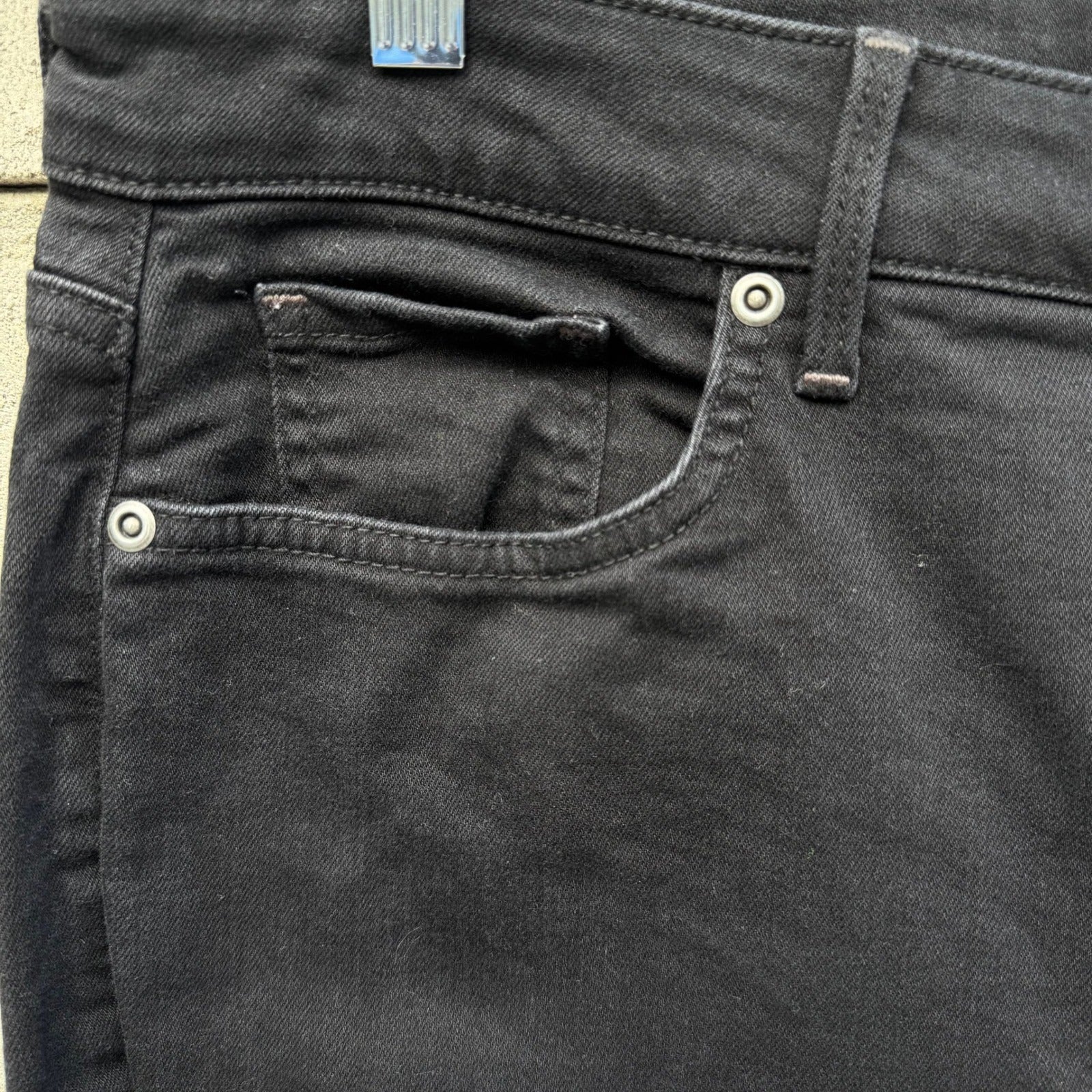 NYDJ Womens 12 Black Straight Leg Denim Jeans Lift Tuck Technology Stretch Comfy