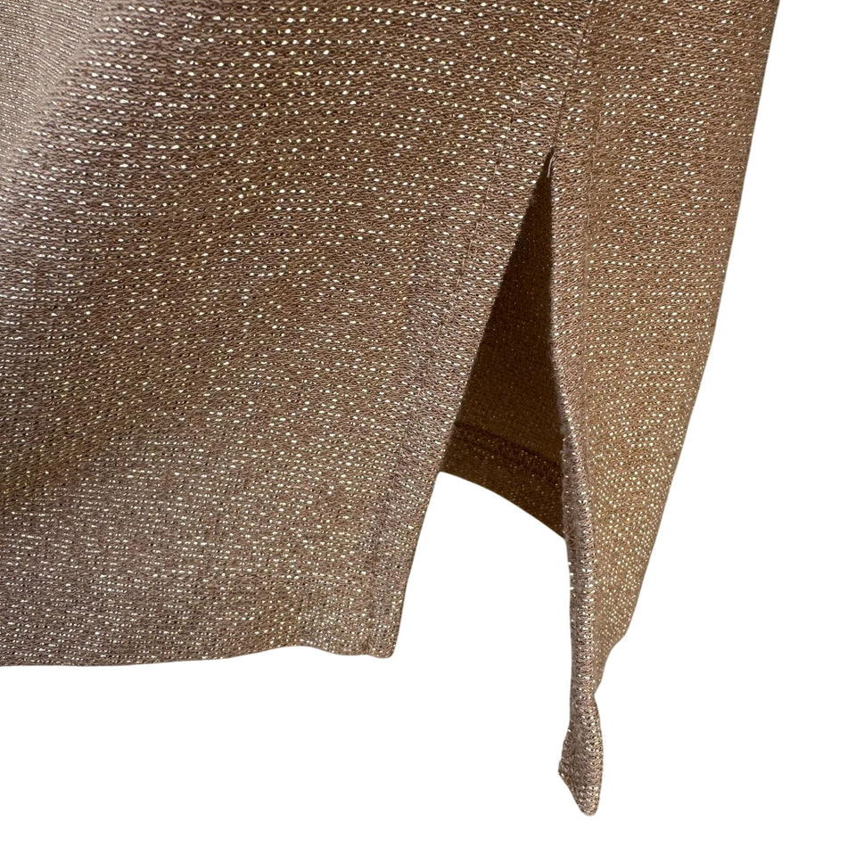 Cervelle Vintage Womens Glam Gold Metallic Long Sleeve Mock Neck Party Sweater S