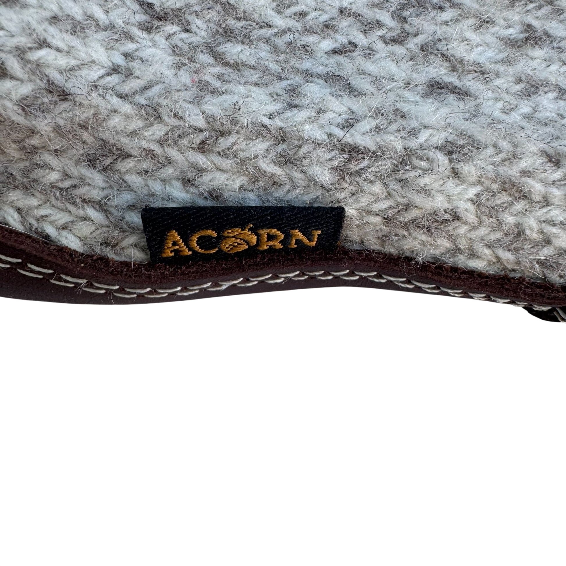 Acorn Original Slipper Socks Grey Ragg Wool-Blend XXS Leather Sole Cloud Cushion