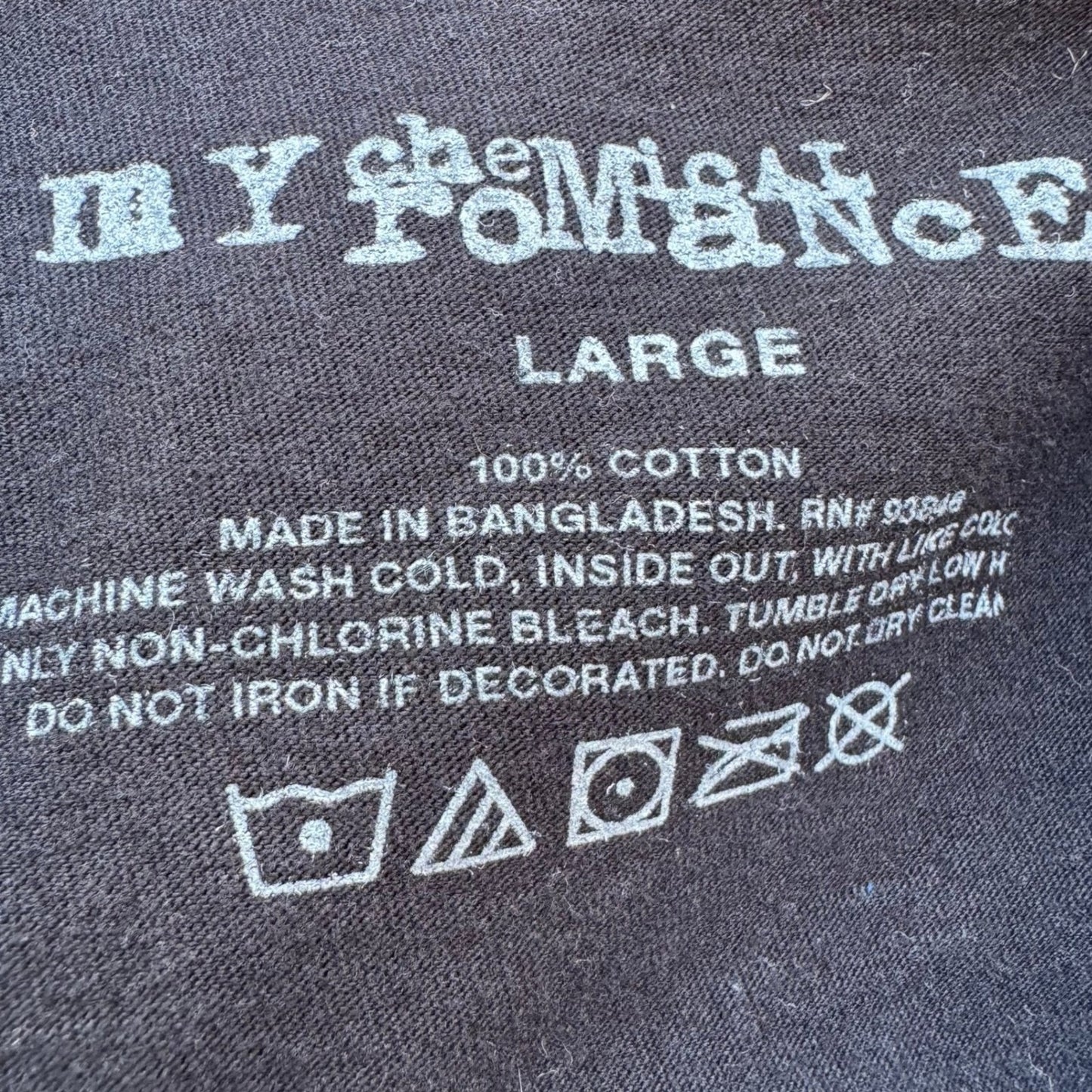 My Chemical Romance MCR Black Graphic T-Shirt Let's All Be Friends Roses L Emo