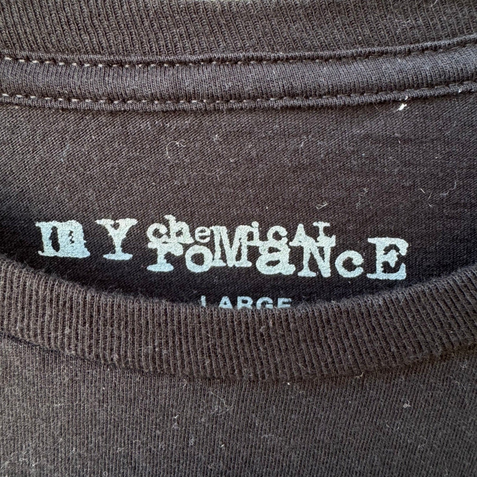 My Chemical Romance MCR Black Graphic T-Shirt Let's All Be Friends Roses L Emo