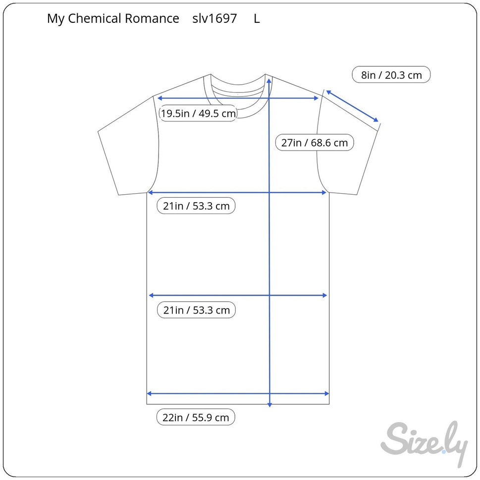 My Chemical Romance MCR Black Graphic T-Shirt Let's All Be Friends Roses L Emo