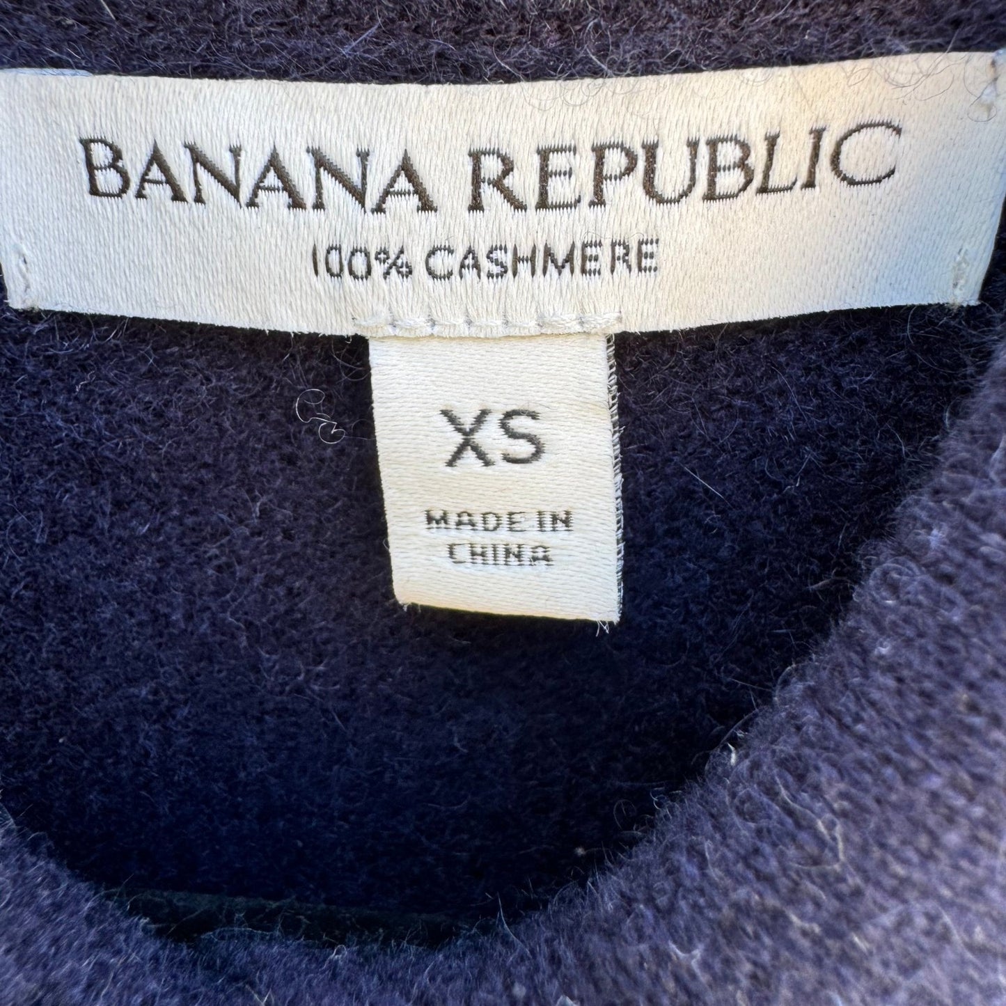 Banana Republic Cashmere Preppy Old Money Polo Capsule Sweater Navy Womens XS