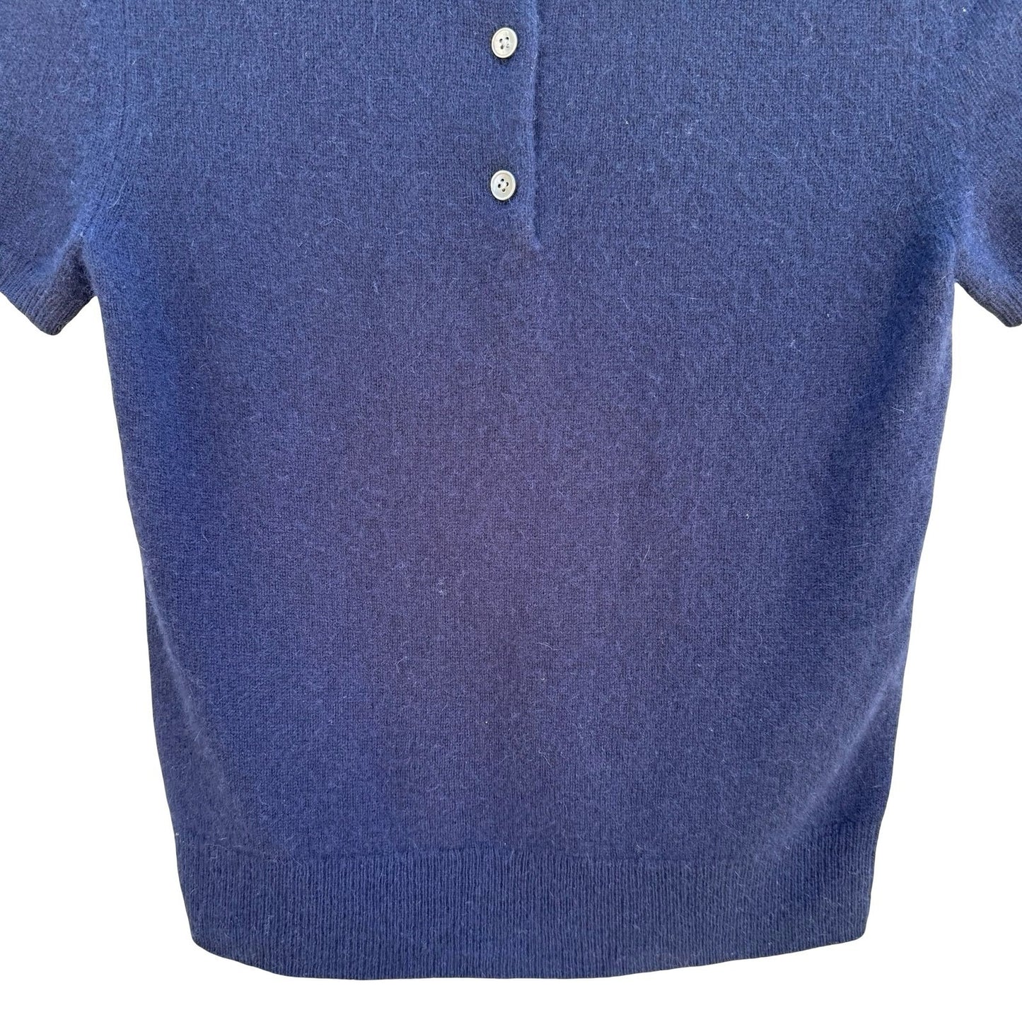 Banana Republic Cashmere Preppy Old Money Polo Capsule Sweater Navy Womens XS