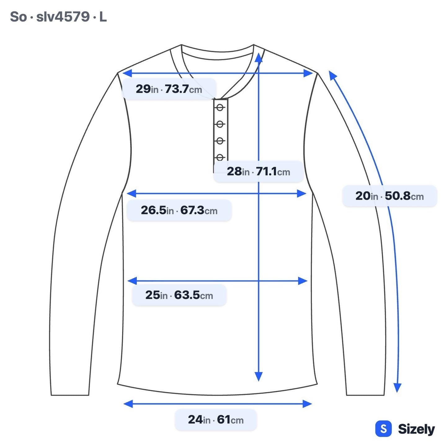 So Ribbed Henley Top Minimalist Snap Button Loungewear Layering Weekend Blue L