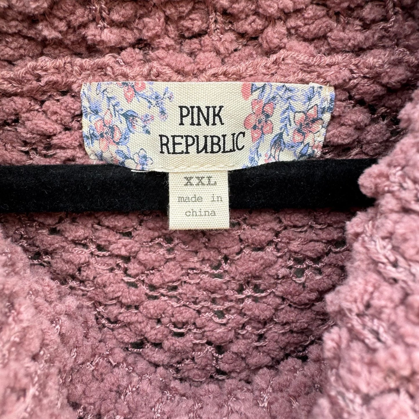 Pink Republic Womens Cozy Textured Loose Knit Stretch Cowl Neck Sweater New XXL