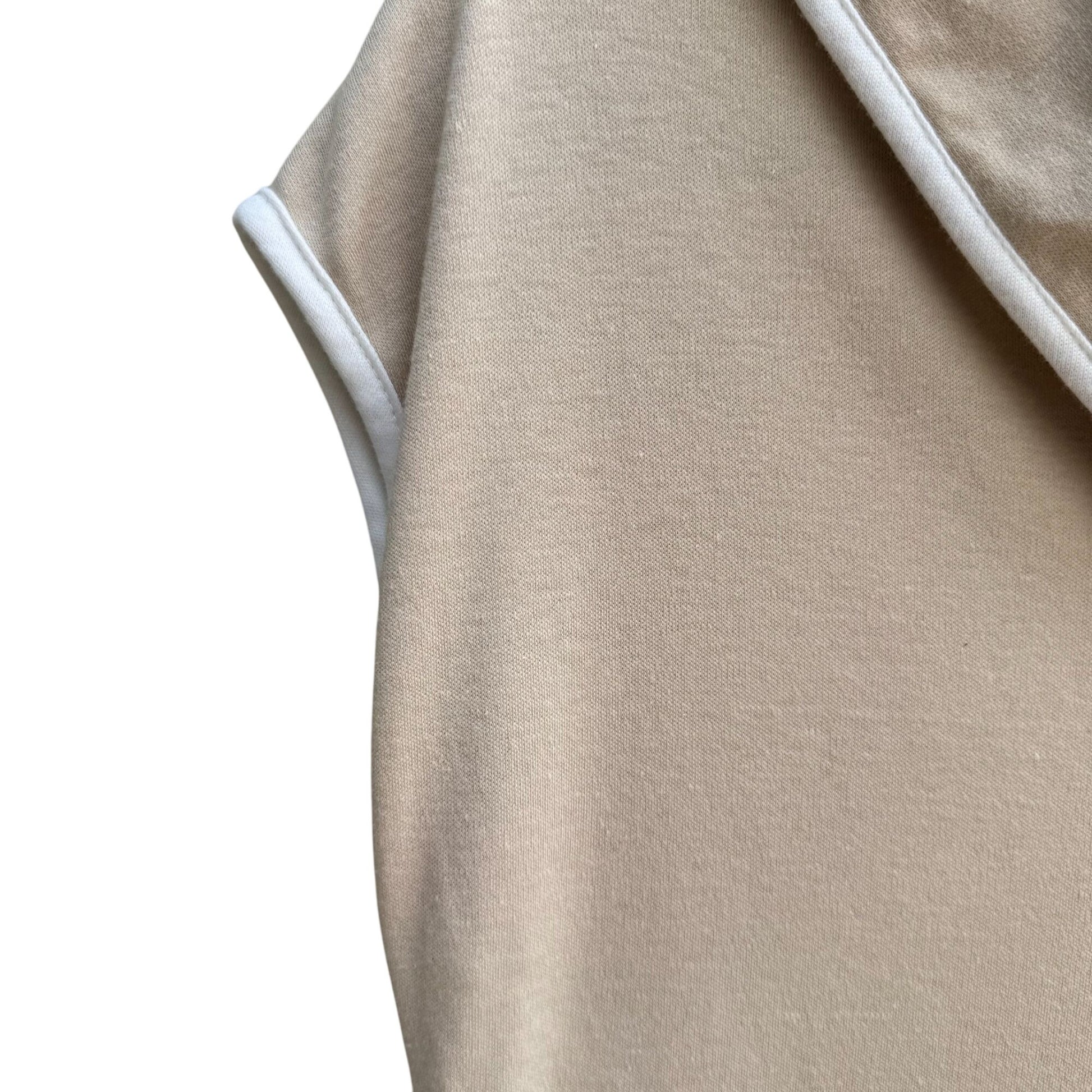 Catalina Vintage 60s 70s Womens Tan Sailor Collar Sleeveless Nautical Shirt L