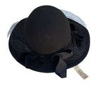 Switch Michael Howard Fedoria Vintage Wool Ribbon Wide Veil Netting Brim Fedora Hat - S 3 image