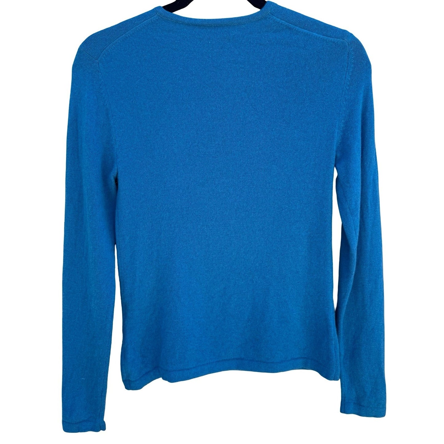 Red Hot Cashmere V-Neck Sweater Teal Luxury Womens S Minimalist Quiet Luxury