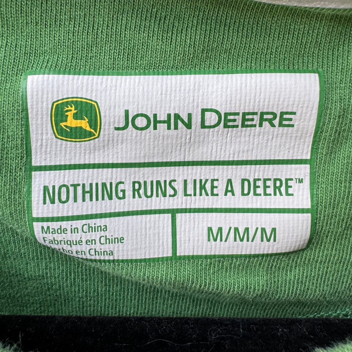 John Deere Embroidered Logo Farming Workwear Long Sleeve T-Shirt Green Mens M