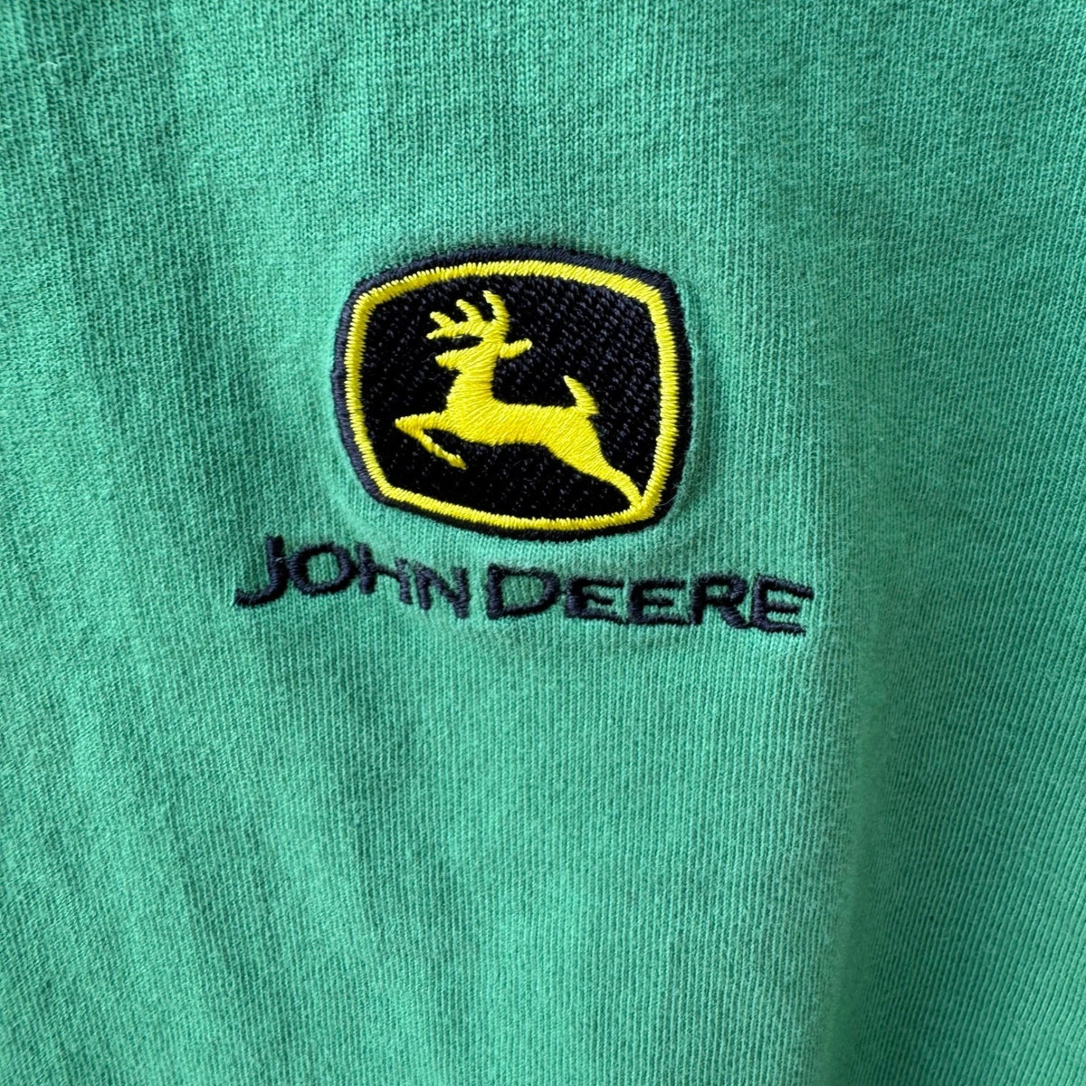 John Deere Embroidered Logo Farming Workwear Long Sleeve T-Shirt Green Mens M