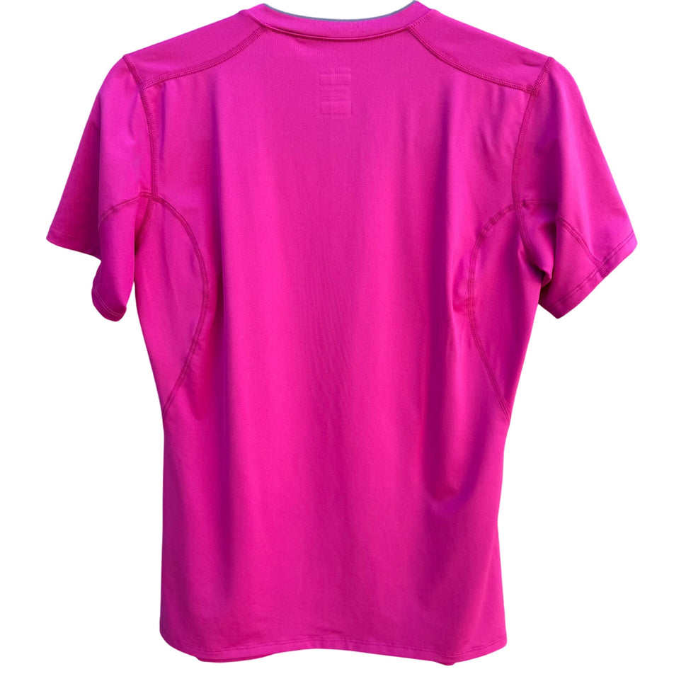 Nike Pro Womens Pink Workout V-Neck Dri-Fit Compression Athletic Workout Shirt M