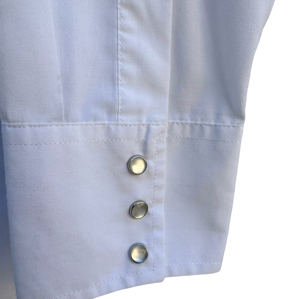 Ely Cattleman Mens XXL White Western Pearl Snap Long Sleeve Shirt 18.5 x 35