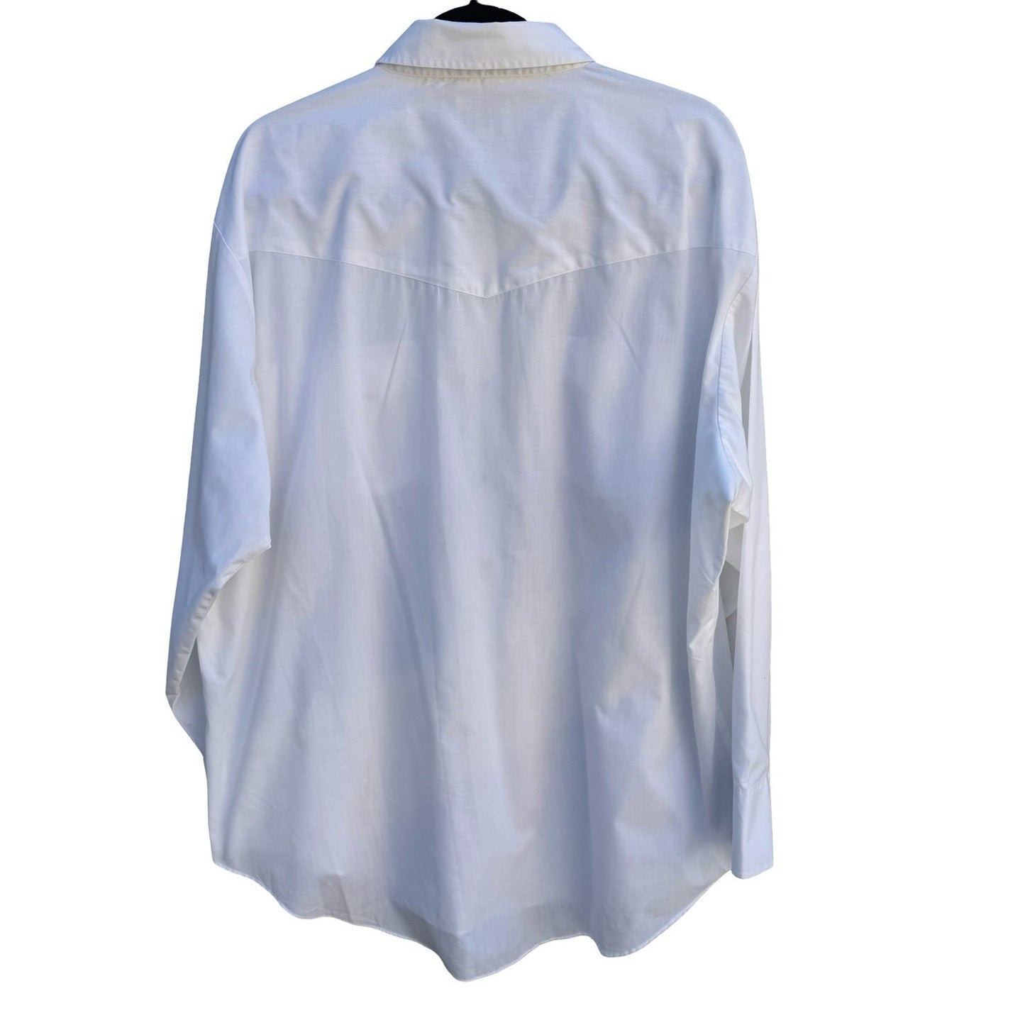 Ely Cattleman Mens XXL White Western Pearl Snap Long Sleeve Shirt 18.5 x 35