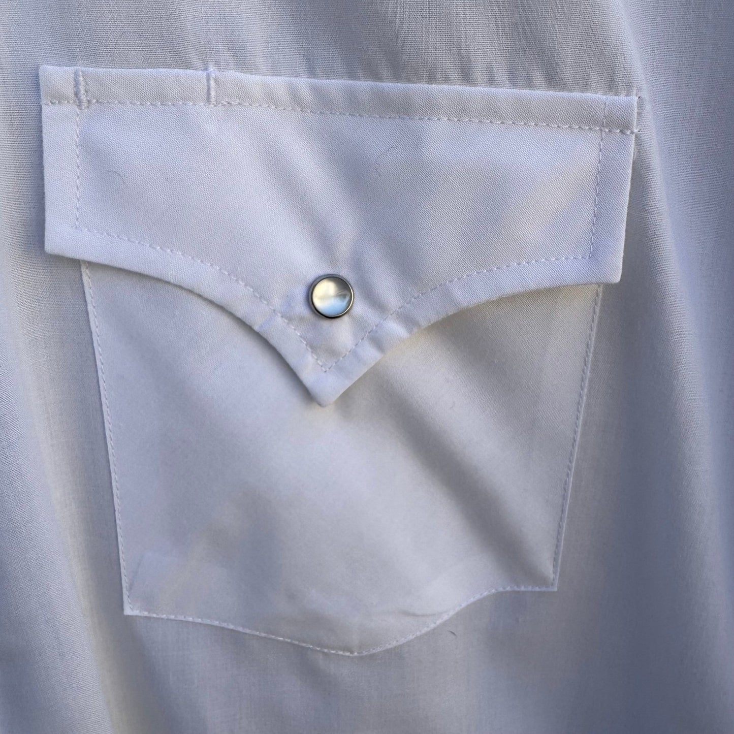 Ely Cattleman Mens XXL White Western Pearl Snap Long Sleeve Shirt 18.5 x 35