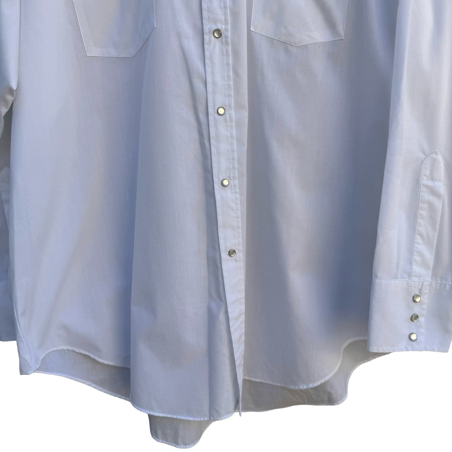 Ely Cattleman Mens XXL White Western Pearl Snap Long Sleeve Shirt 18.5 x 35