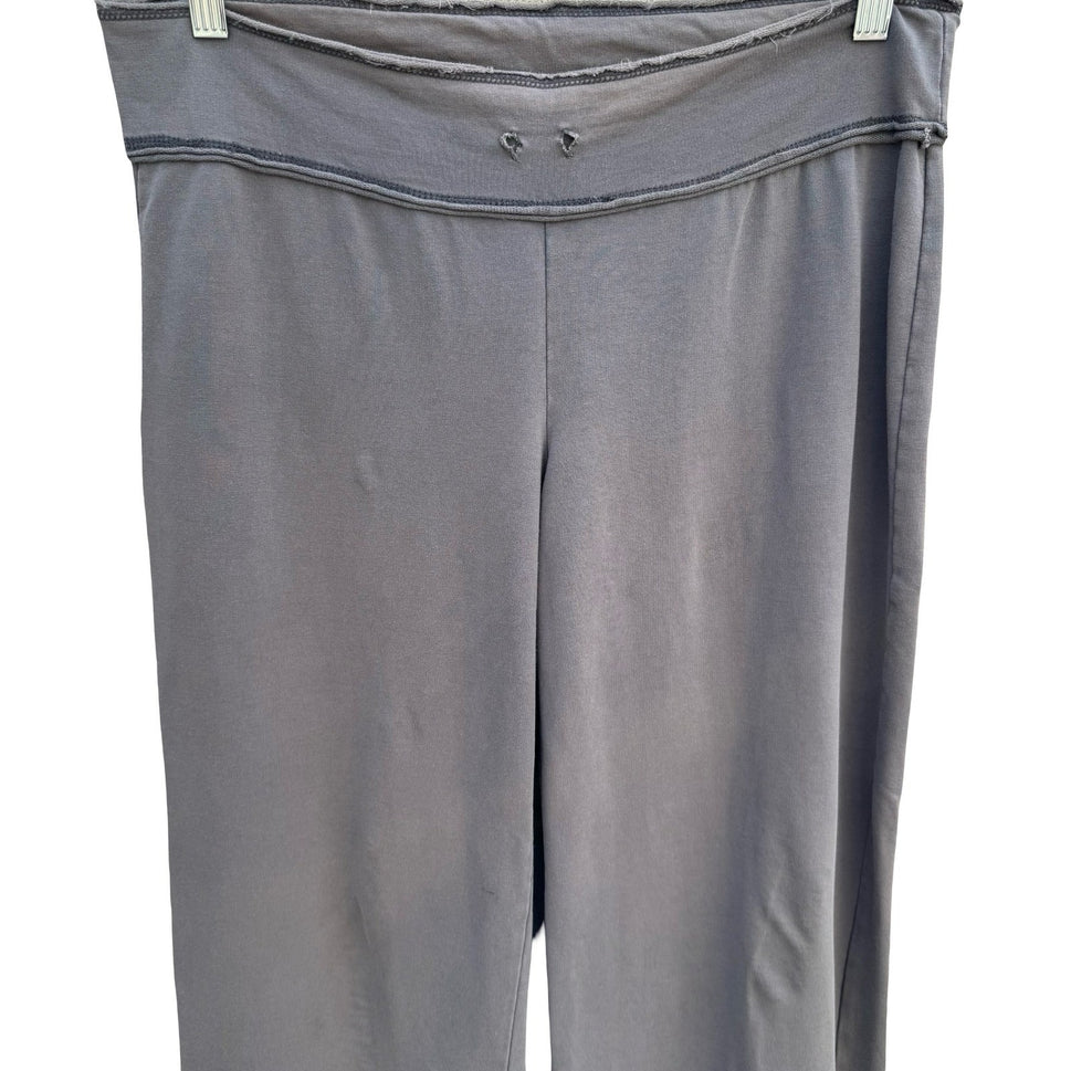 American Buddha Womens Gray Wide Leg Yoga Lounge Pants Large Athleisure Lounge