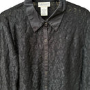 Switch John Paul Richard Vintage Whimsigoth Coquette Floral Lace Sheer Snap Shirt L 3 image