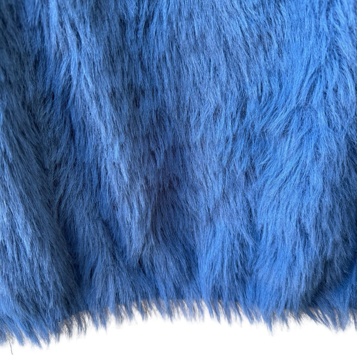 Zara Shaggy Furry Eyelash Knit Faux Fur Cozy Boxy Sweater Cobalt Blue Womens L