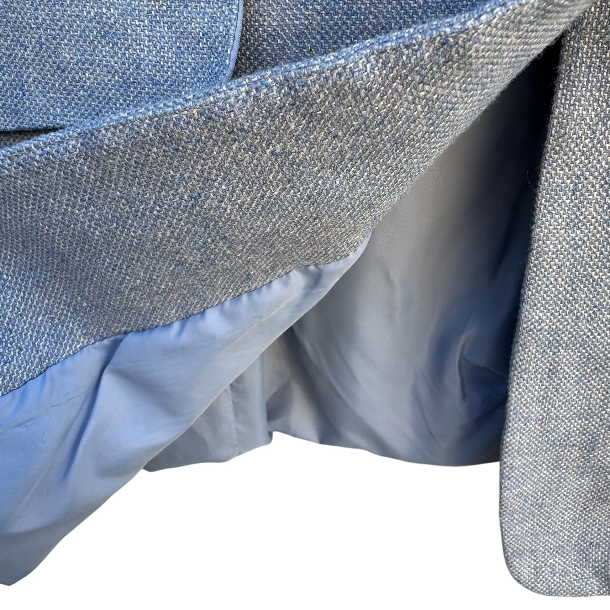 Lands End Vintage Blue Wool Silk Linen Textured Professional Blazer Jacket 16