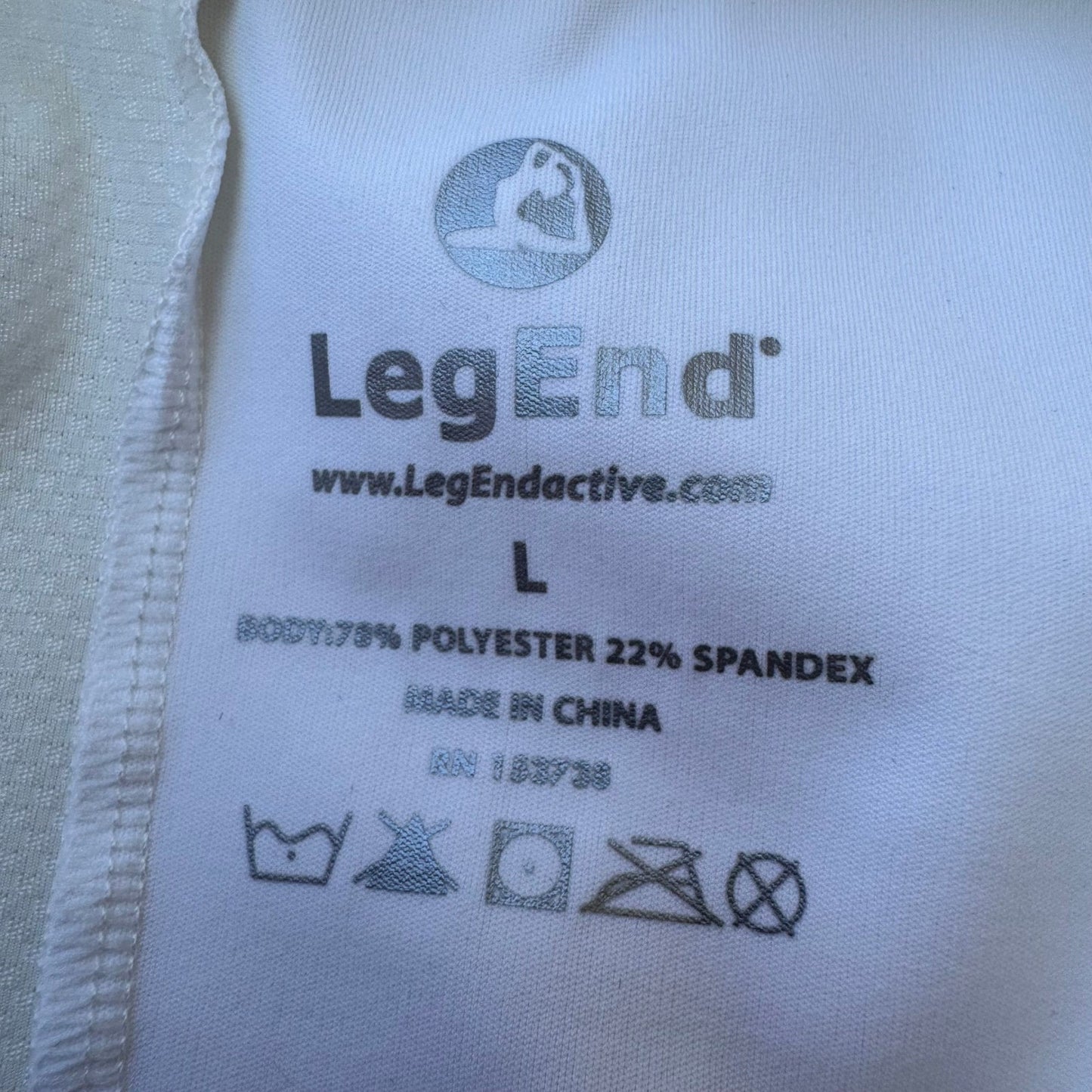 LegEnd Activewear Workout Scoop Neck Mesh Back Breathable Wicking Shirt White L
