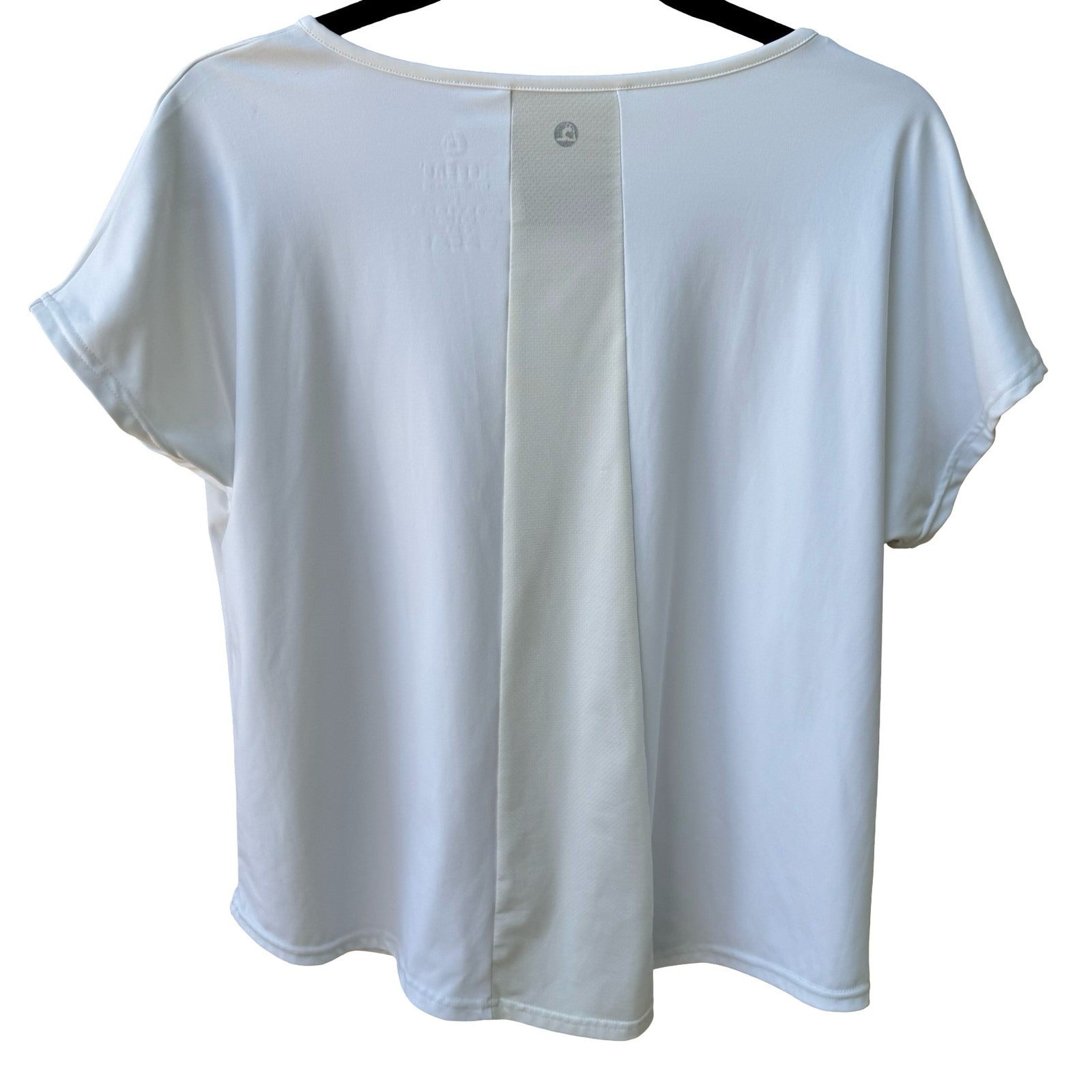 LegEnd Activewear Workout Scoop Neck Mesh Back Breathable Wicking Shirt White L