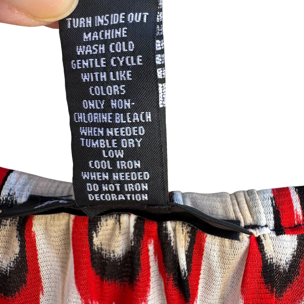 INC Womens Multicolor Print 3/4 Sleeves & Split Neck Two Piece Blouse Tank Set L