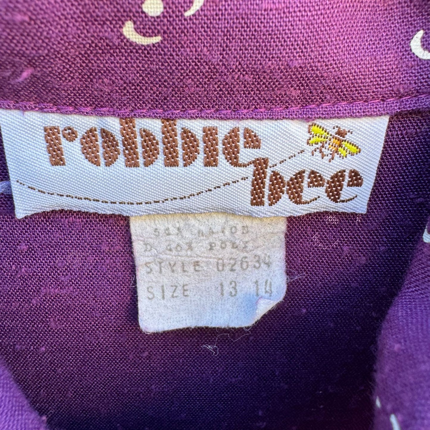 Robbie Bee Vintage Purple Midi Pleated Dress Tie Belt Prairie Floral Cottage L