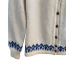 Switch Paul Mage Vintage Wool Nordic Intricate Blue Cream Fair Isle Cardigan Sweater M 2 image