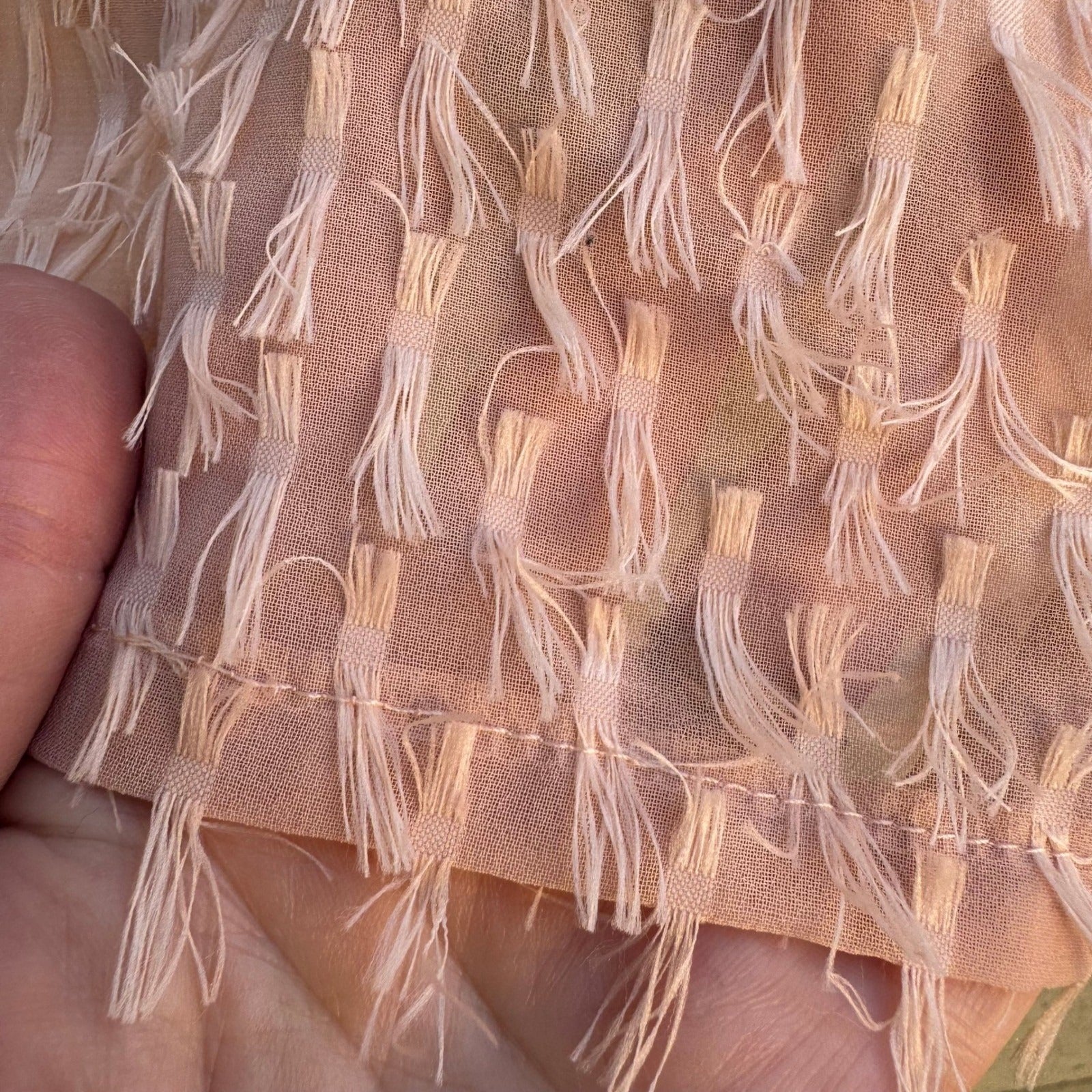 Zara Coquette Sheer Eyelash Fringe Balloon Sleeve Whimsigoth Fairy Blouse Pink M