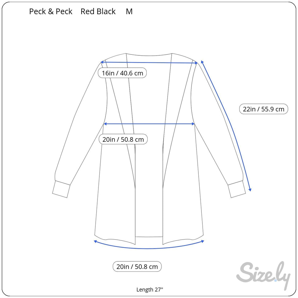 Peck & Peck Red Black Textured Open Front Wavy Ruched Sleeve Blazer Jacket M