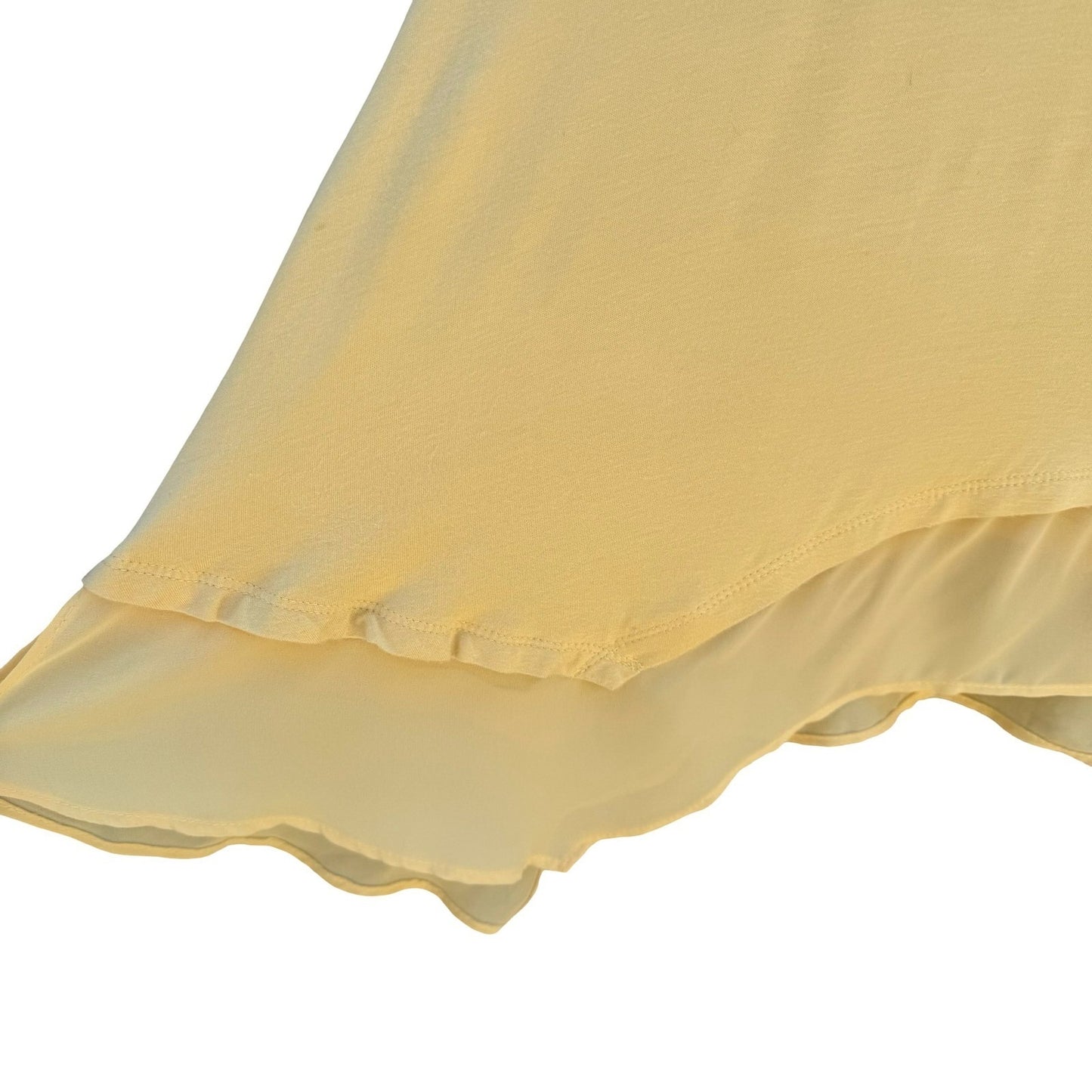 LOGO Lori Goldstein Boho Yellow Flowy Sharkbite Tunic 3/4 Sleeve M Lagenlook