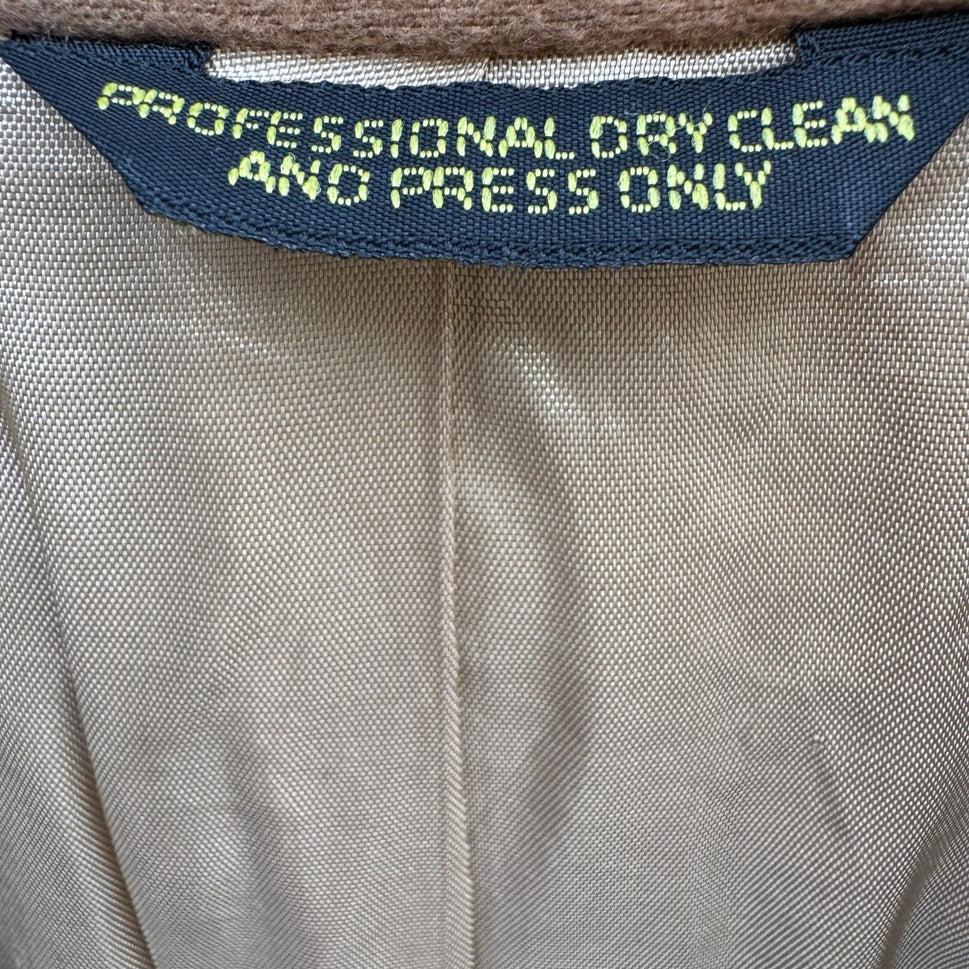 Vintage Camel Hair Blazer Mens Tan Two Button Sport Coat Flap Patch Pockets