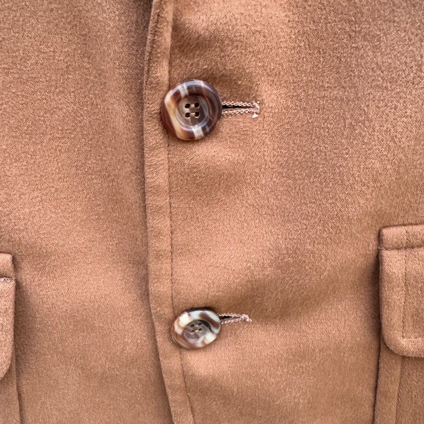 Vintage Camel Hair Blazer Mens Tan Two Button Sport Coat Flap Patch Pockets